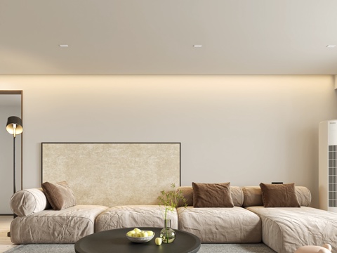  极简客厅3d模型 