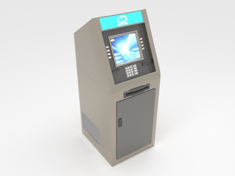  取款机 银行自助设备 ATM机 现金存取款机3d模型 