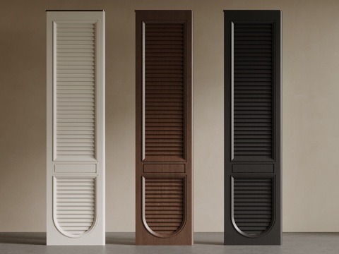 中古风百叶隔断 百叶门su模型