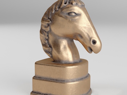  现代装饰品 陈设品 摆件 雕像 雕塑 工艺品 马头 现代摆件3d模型 