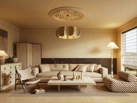  客厅 沙发 茶几 休闲椅 摆件3d模型 