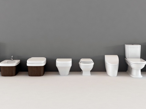  现代马桶 拖把池 水槽3d模型 