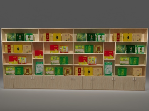  现代陈列架 置物架 货架3d模型 