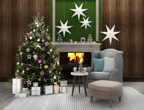  简欧圣诞节装饰品3d模型 