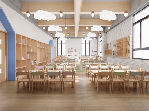 幼儿园教室  综合部室 活动室su模型