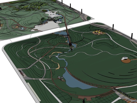 体育公园模型 园林景观模型 广场方案设计 园林方案设计su模型