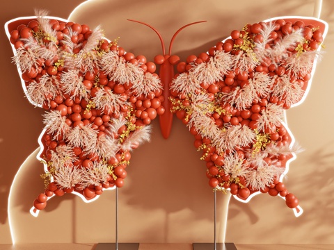  美陈 艺术装置 蝴蝶 摆件3d模型 