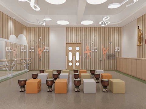 幼儿园教室  音乐教室su模型