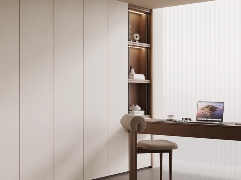  现代书房3d模型 