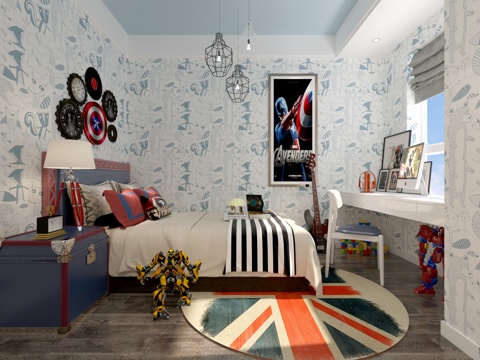  其它男孩房 次卧室3d模型 