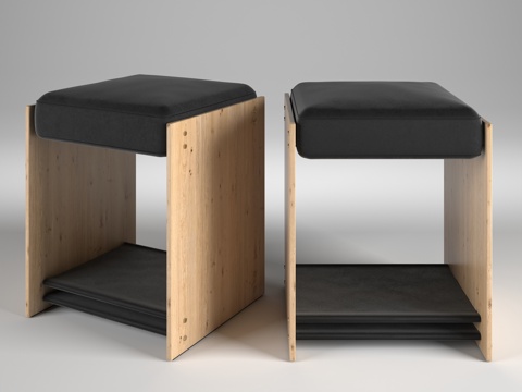  现代沙发凳 沙发凳3d模型 