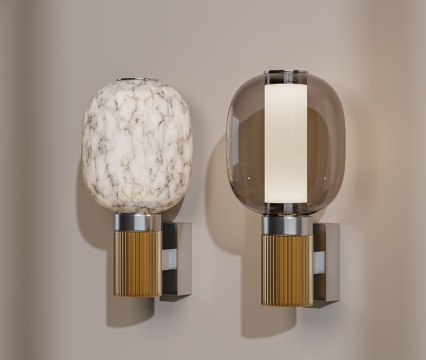 现代壁灯 玻璃壁灯 壁灯组合 个性壁灯su模型