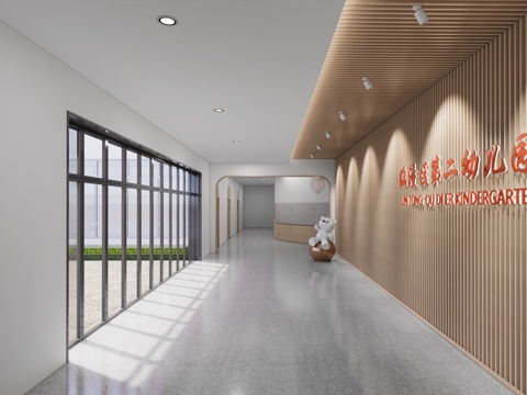 前厅设计  幼儿园大厅su模型