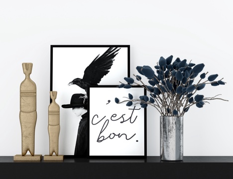  现代装饰品组合3d模型 