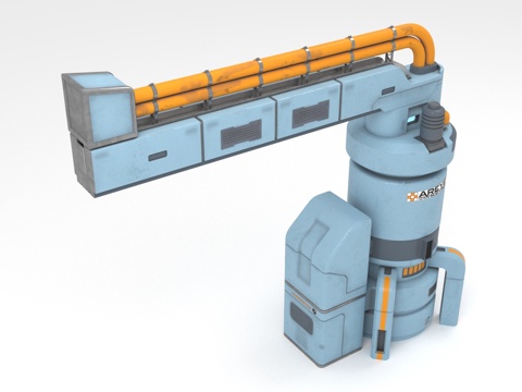  工业管道 机械臂 管道支架 工业设备 管道系统3d模型 