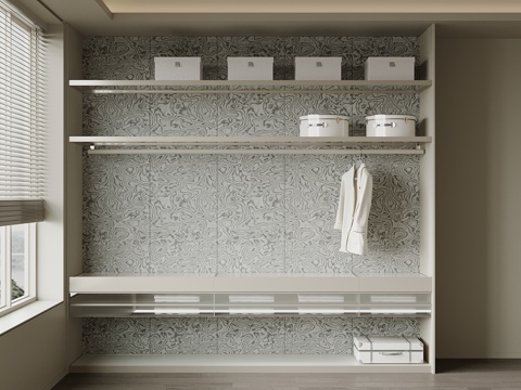 现代衣柜 框架衣柜su模型