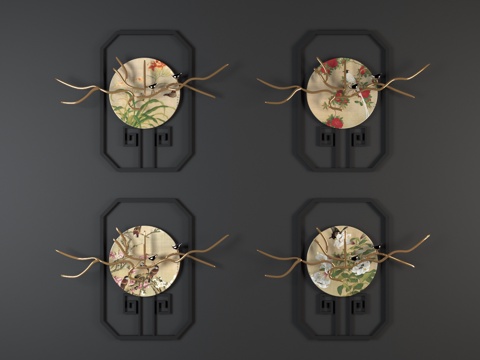  中式挂件装饰画框模型3d模型 