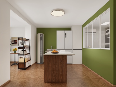  面包房 操作间 厨房 照片墙 置物架3d模型 