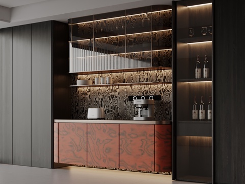  现代酒柜 餐边柜3d模型 