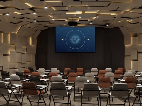  现代办公 多功能会议室汇报厅3d模型 