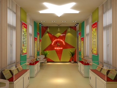  现代少先队展览室3d模型 