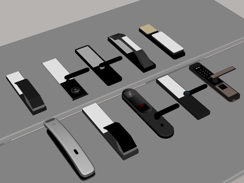 智能门锁 家居安防 电子锁具 智能安防 门锁设计 品牌门锁su模型