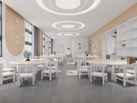 幼儿园教室  科学发现教室  教室  活动室su模型