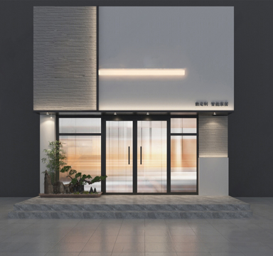 装饰公司店面门头 建材家居户外门头su模型