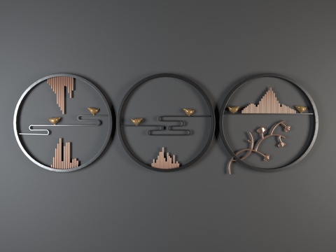  中式墙饰挂件装饰3d模型 