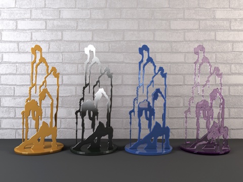  现代山峰摆件模型3d模型 