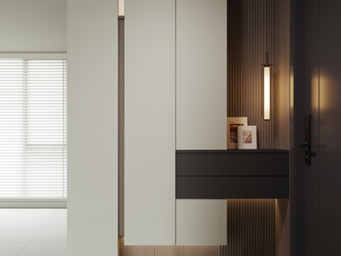 现代入户鞋柜su模型