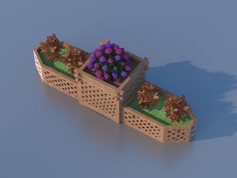  花箱 花池 景观小品3d模型 