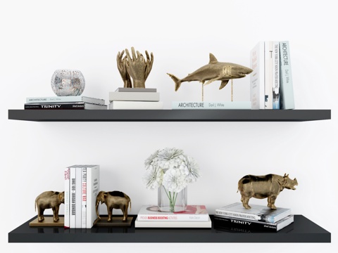  现代装饰品摆件组合3d模型 