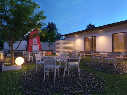  现代庭院景观 居家庭院 别墅庭院 景观小品 景观墙 户外沙发3d模型 