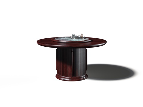 新中式宋氏美学红木圆餐桌3d模型