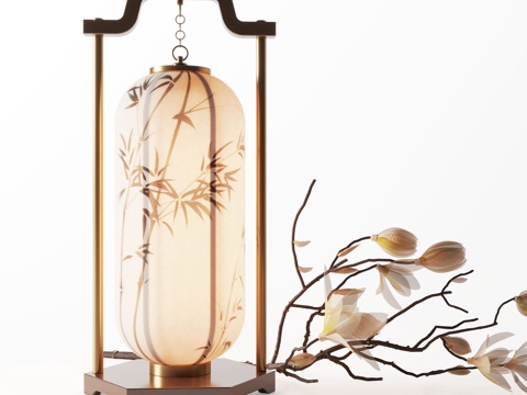 宋式台灯 台灯 灯具 装饰灯 艺术台灯su模型