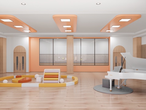 幼儿园教室  舞蹈室  音乐教室su模型