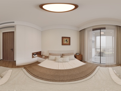  现代中古风卧室 