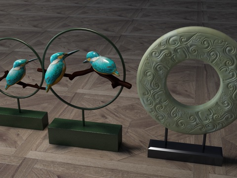  中式饰品摆件 工艺品 装饰品3d模型 