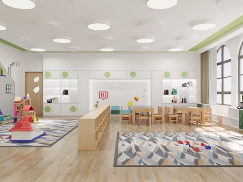 幼儿园教室  活动室  建构室 音乐教室su模型