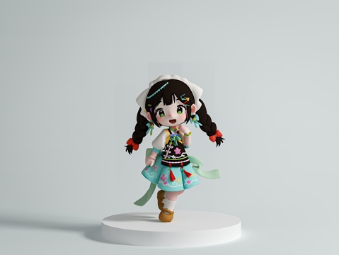 现代雕塑摆件 IP手办 艺术装置 商业美陈 卡通公仔su模型