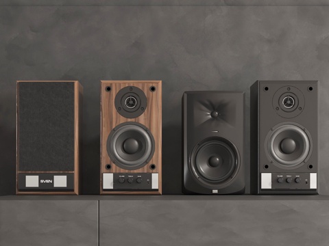  音响设计 书架音响 声学设备 家居音频 品牌音响 听觉体验3d模型 