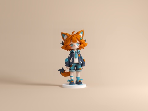 现代雕塑摆件 IP手办 艺术装置 商业美陈 卡通公仔su模型