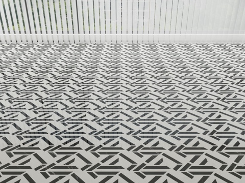  现代石材地面拼花3d模型 