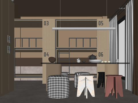 公寓 家装 上下铺 双人间 工装 床 单人间su模型