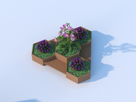  花箱 花池 景观小品3d模型 