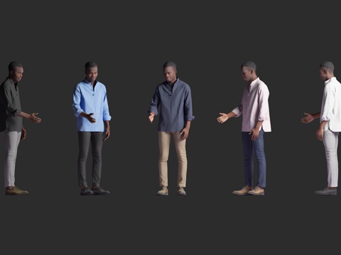  握手人物 介绍交谈 对话场景 男人男性 非洲黑人 外国人物3d模型 