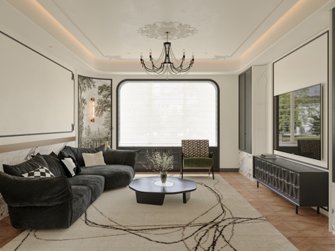 法式客厅3d模型