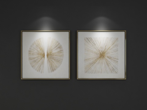  北欧抽象艺术装饰挂画 抽象画 装饰画 3D模型3d模型 