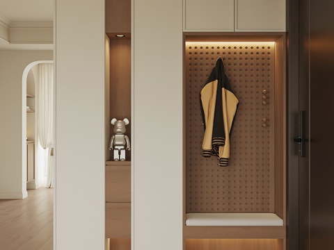 现代入户鞋柜su模型